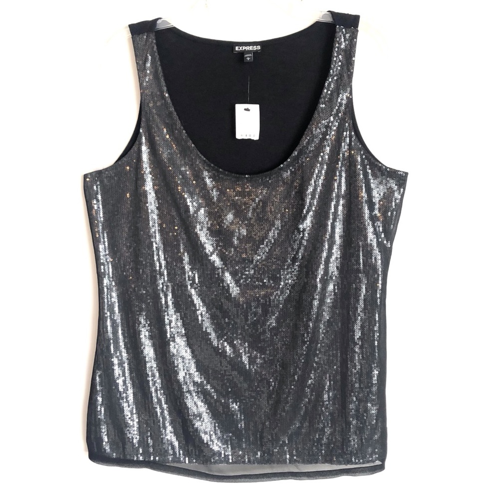 Express Sequin Tank Top Large - Picture 1 of 12
